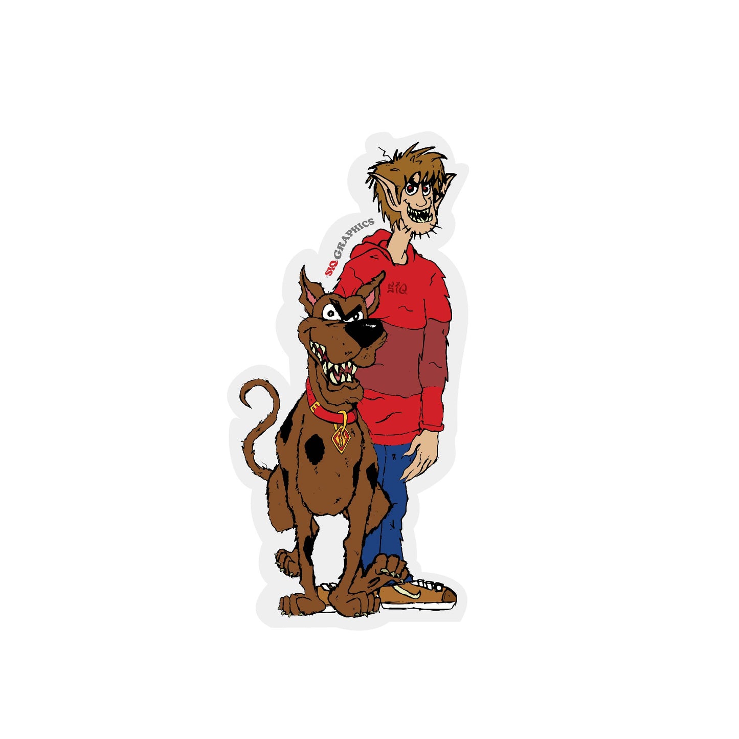 Red Mystery-Mutt Sticker